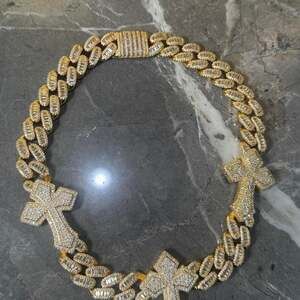 Gold Triple Cross Cuban Link C 286